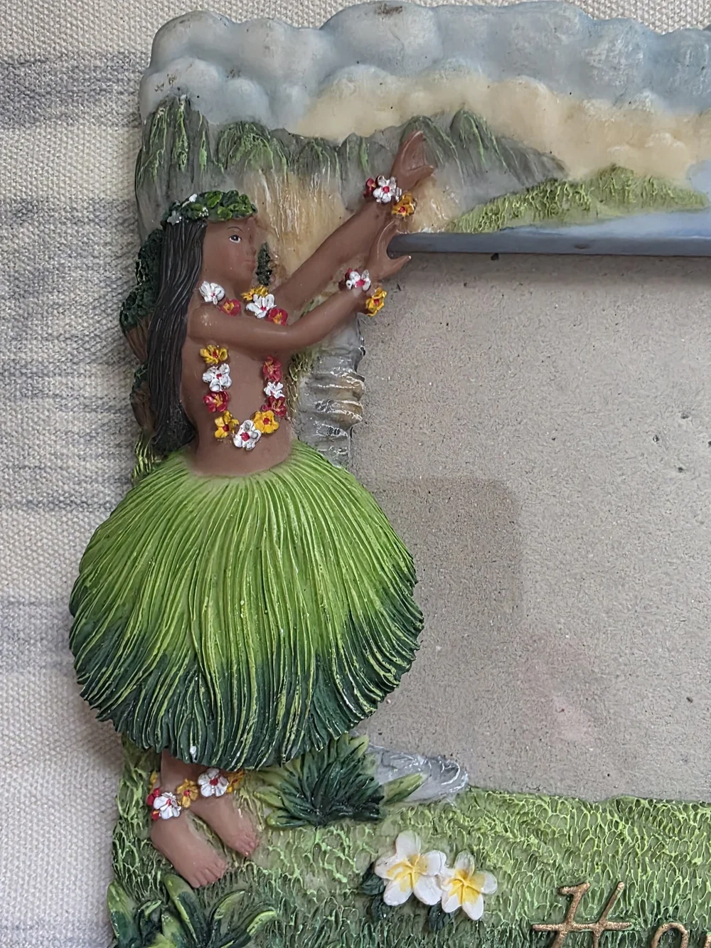 Hawaiian Tropical Resin Photo Frame - Green & Blue